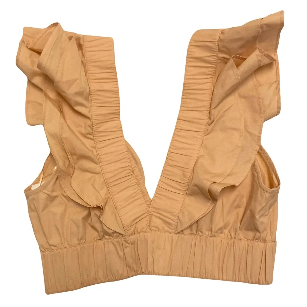 Aber­crom­bie & Fitch | Drama Collar | Ruffle Poplin |  Crop Top | Size M - Picture 6 of 12